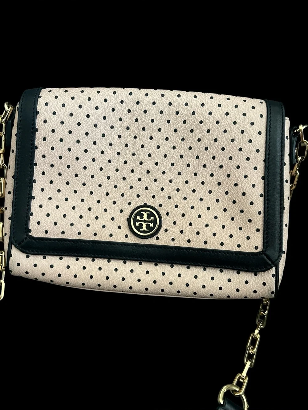 TORY BURCH Dot Pattern Flap Shoulder Bag